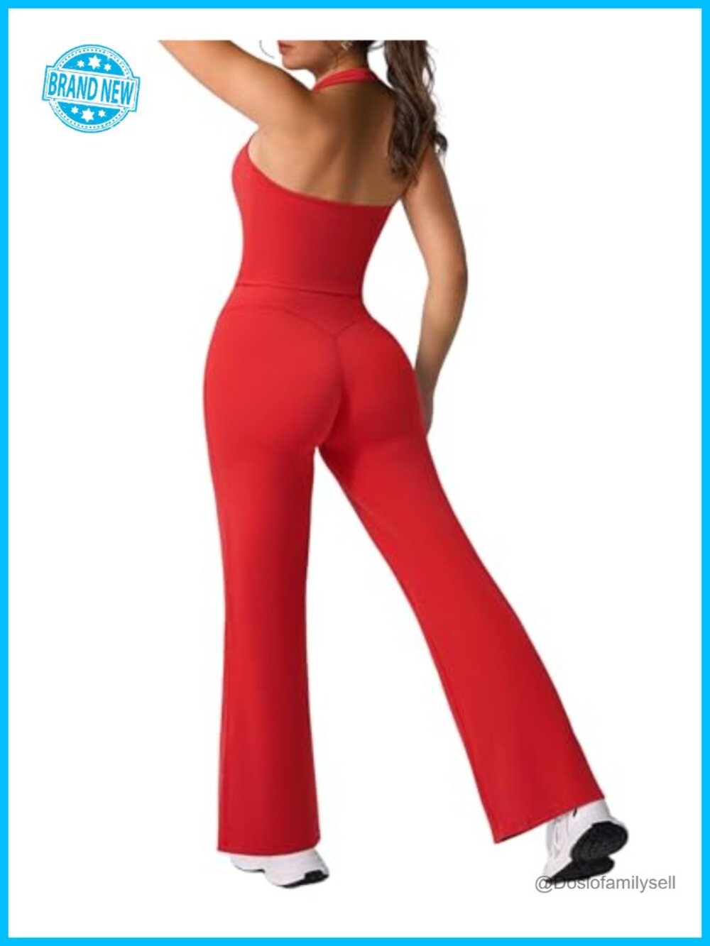 Halter Neck Longline Sports Bra & Straight Leg Leggings Set with Hidden Pocket